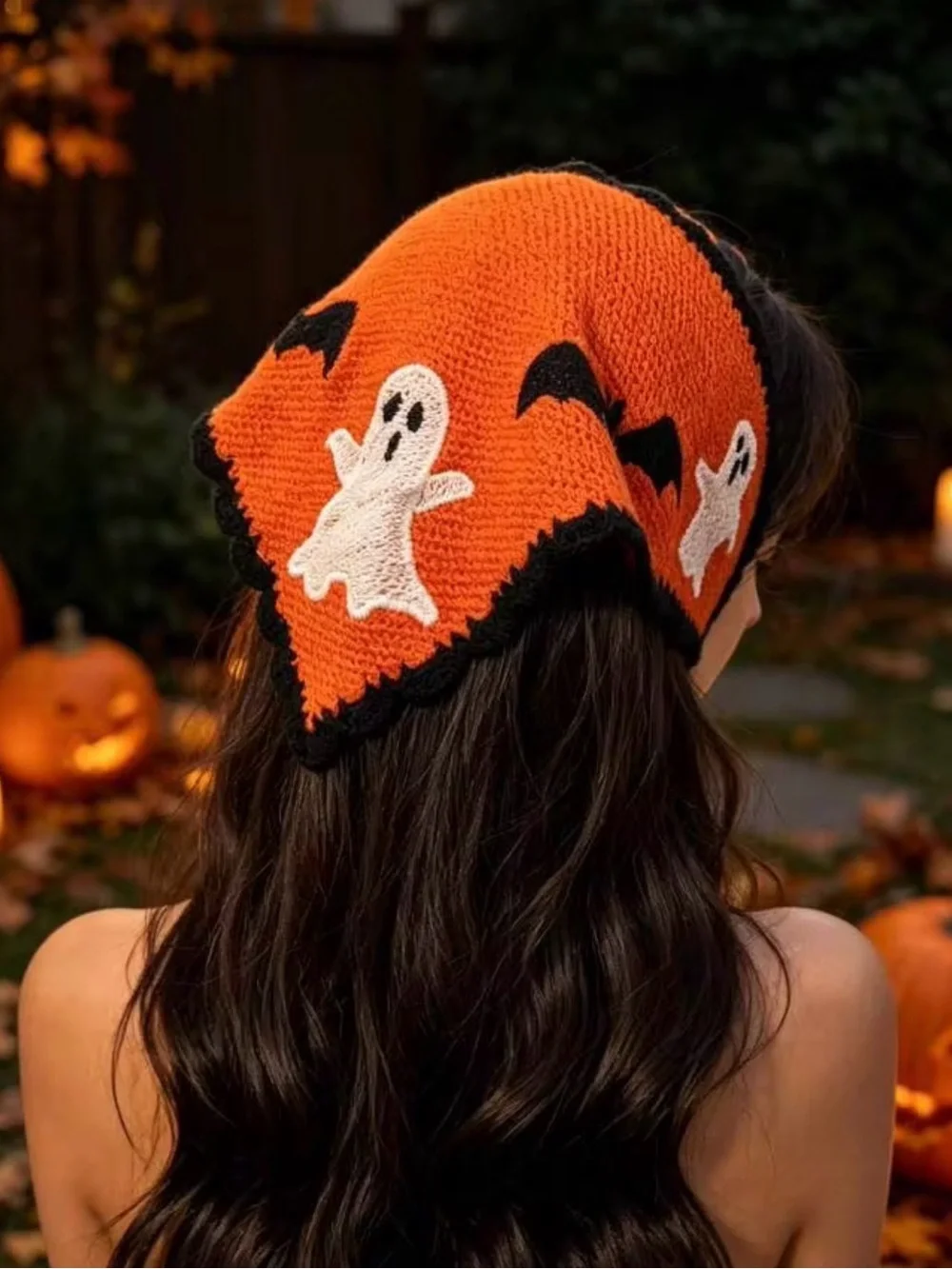NWT ⚜️🖤⚜️ Piper K Ghost Crochet Head Scarf Bandana